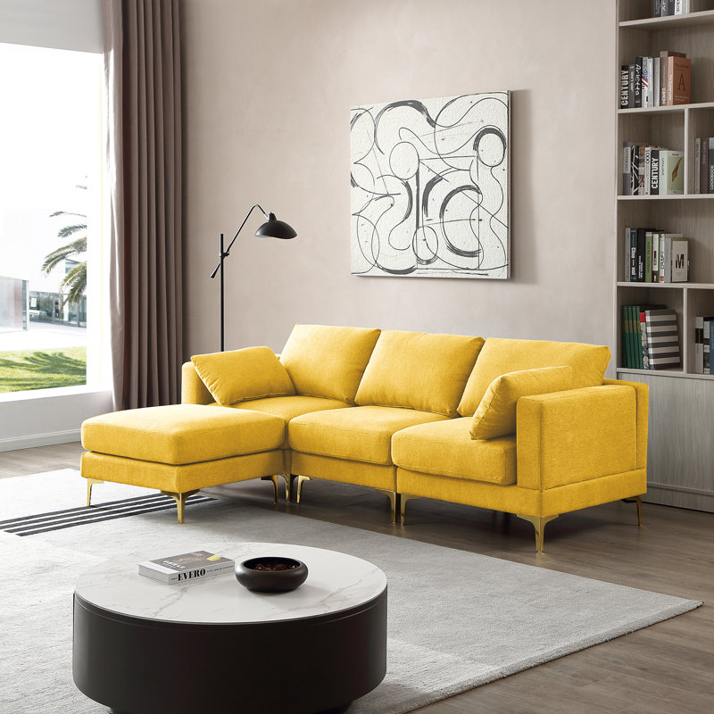 Canapé ADF, Polyester jaune
