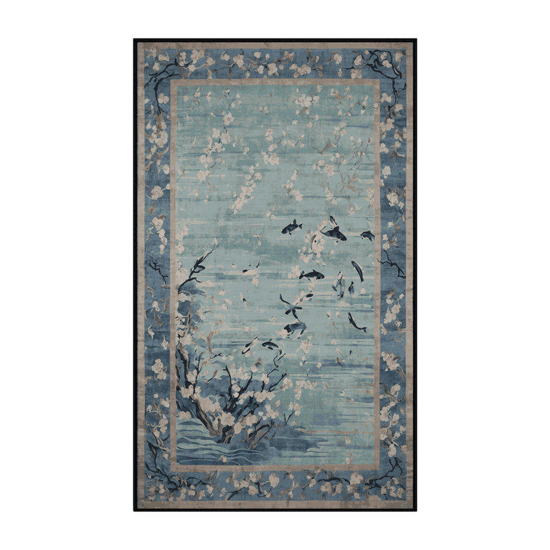 Tapis gris lavable à la machine, Rectangle 7 pi x 9 pi