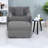 Space-saving Chenille Recliner With Ottoman, Modern Style For Home
