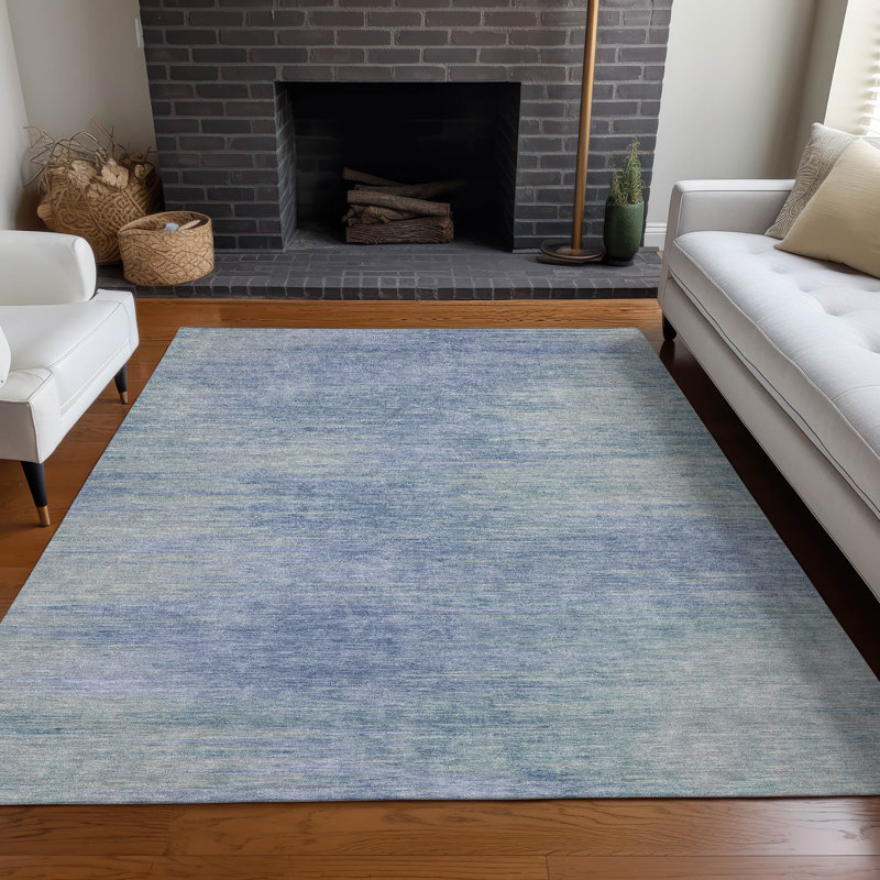 Tapis en denim de qualité supérieure lavable à la machine Prisco, Rectangle 10 pi x 14 pi