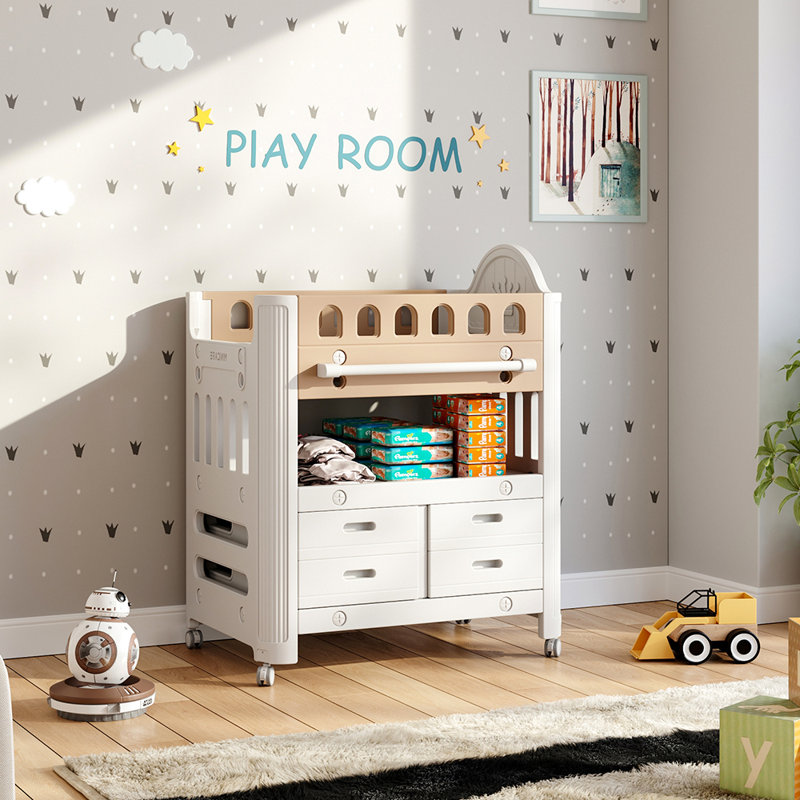 Kidkid Adjustable Baby Changing Table with Storage & Wheels