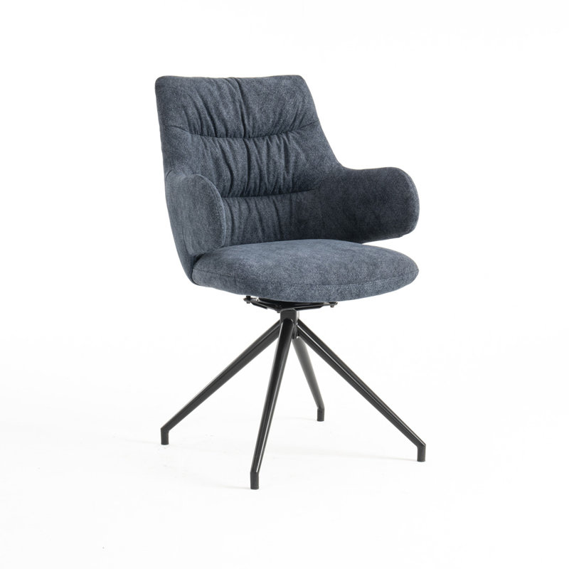 Miciah 50cm H Velvet Upholstered Armchair, Blue