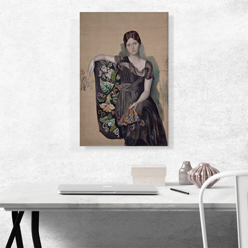«Olga in an Arm fauteuil» par Pablo Picasso, reproduction d'art sur toile tendue, H 26 po x l 18 po x P 0,75 po