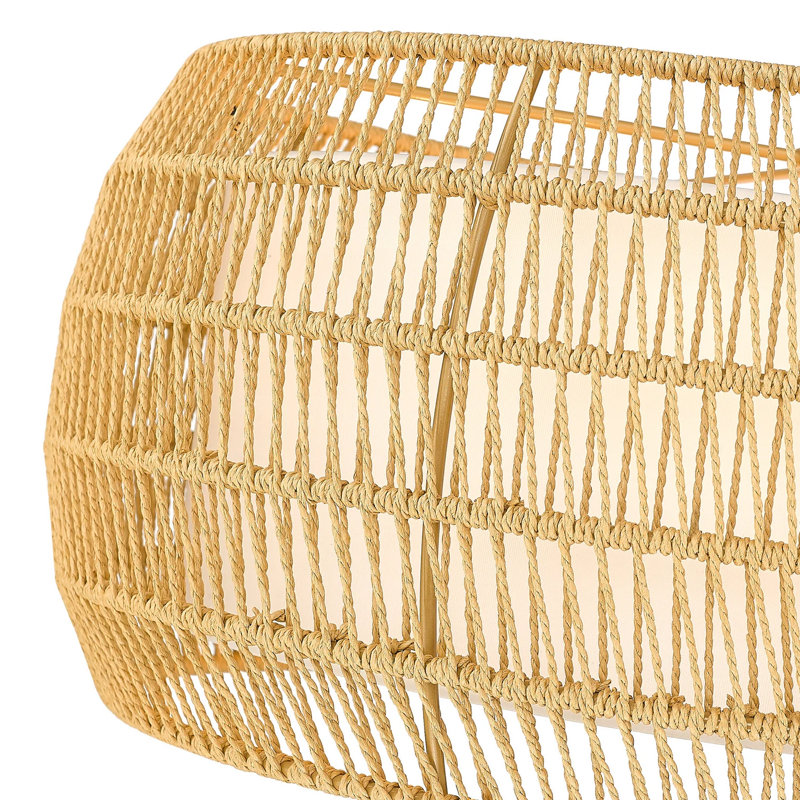 Lustre tambour Anela, Naturel, H 13 po x l 27 po x P 27 po