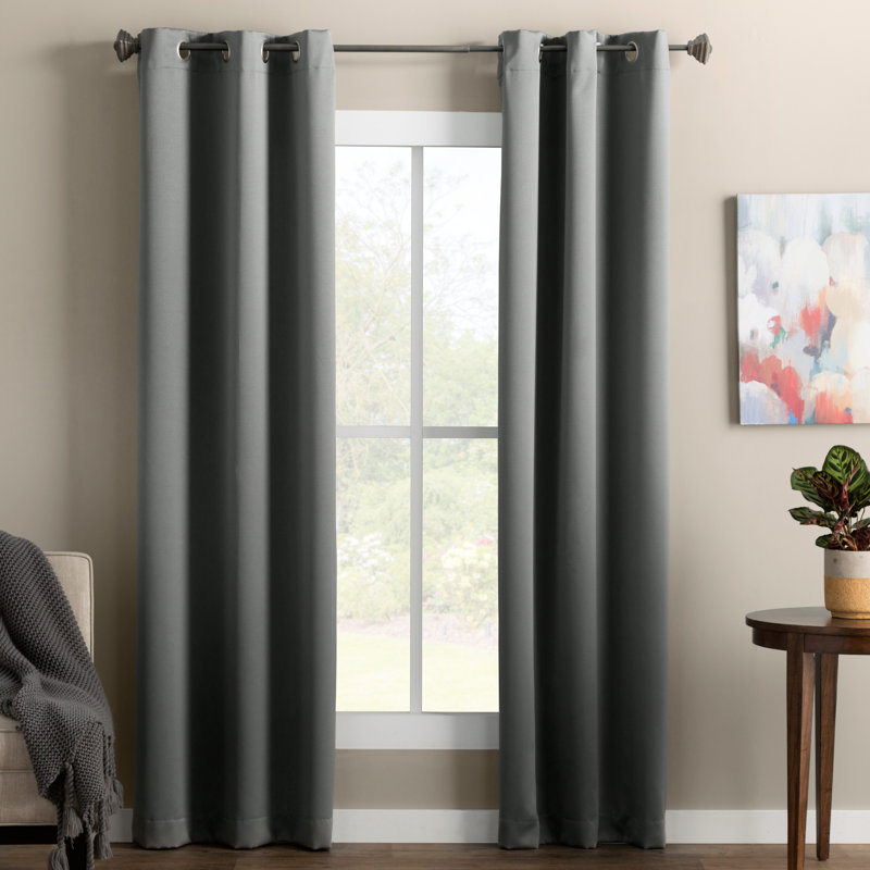 Panneau de rideau à oeillets à économie d'énergie thermique - Basics by Wayfair ™, Acier, 1 Panel, l 54" x L 84"