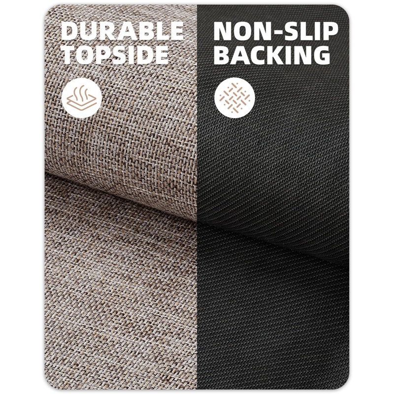 Anvika Non-Slip Indoor Doormat, 24" W x 36" L, Khaki
