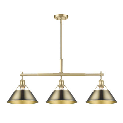 Luminaire suspendu linéaire à 3 lumières pour îlot de cuisine Weatherford
