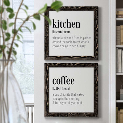 Kitchen Kitchen - Ensemble de 2 encadrements d'art textuel sur toile