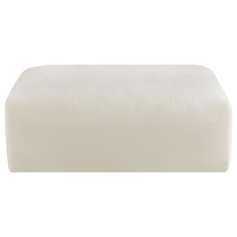 Upholstered Causal Ottoman, Cream
