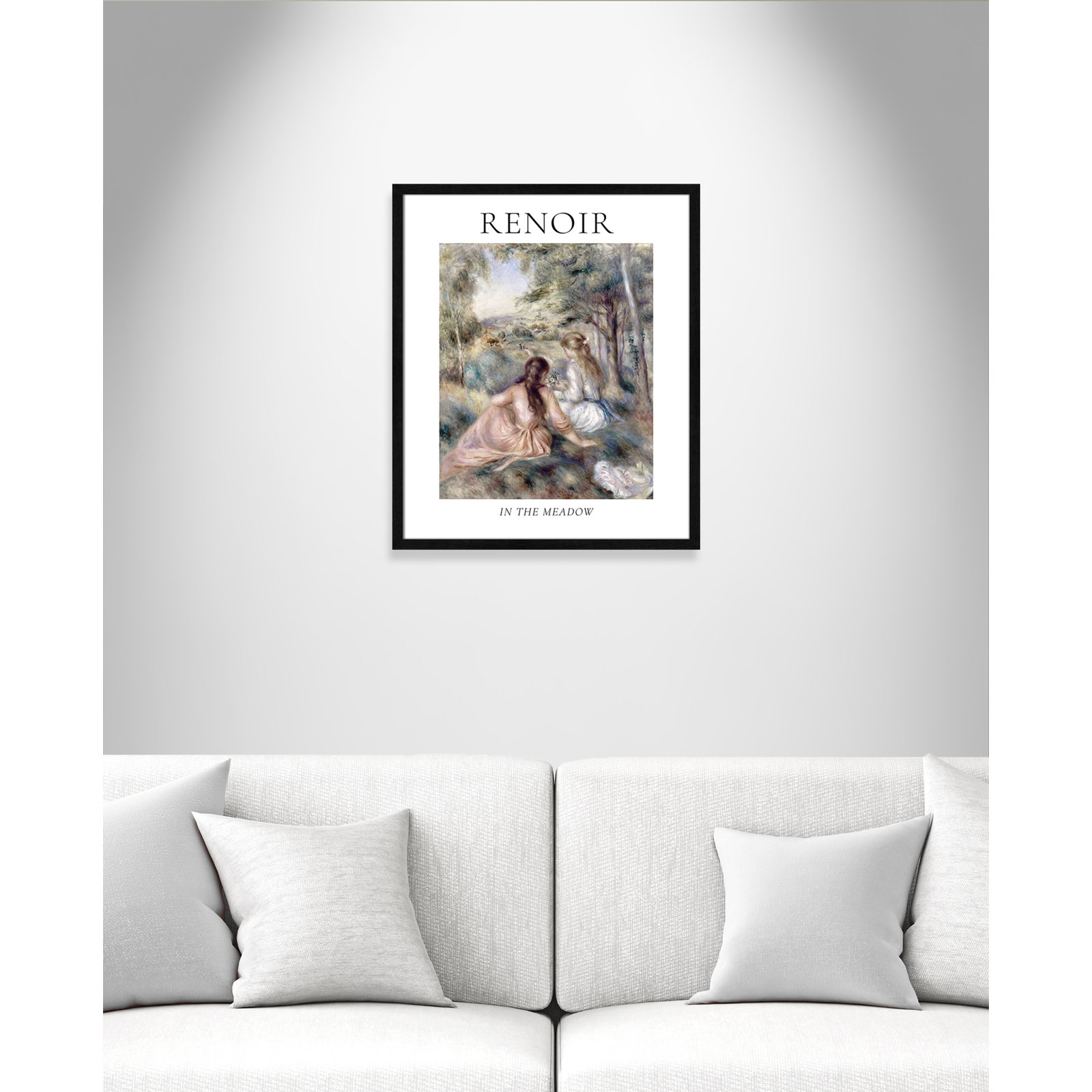 Old Masters Collection " In The Meadow " by Auguste Renoir, No, Black Single Picture Frame, 25.5" H x 21.5" W x 0.75" D
