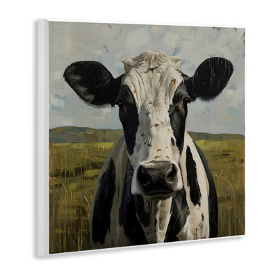 Plaque murale Vache tachetée dans les pâturages, design par LSR Creative Studio
