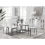 Ransart Modern Luxury Glass & Metal Dining Table Set With 6 Quilted Faux Leather Dining Chairs-61594705-61594700