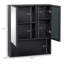 Armoire à pharmacie murale Kleankin, miroir de salle de bain avec portes doubles et tablettes de rangement, noir