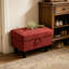 Banc de rangement avec repose-pieds 28,5 po en faux suède à losange capitonné, banc à chaussures pour l'entrée, banc de bout de lit pour le salon de la chambre à coucher, salon, rouge-285737670