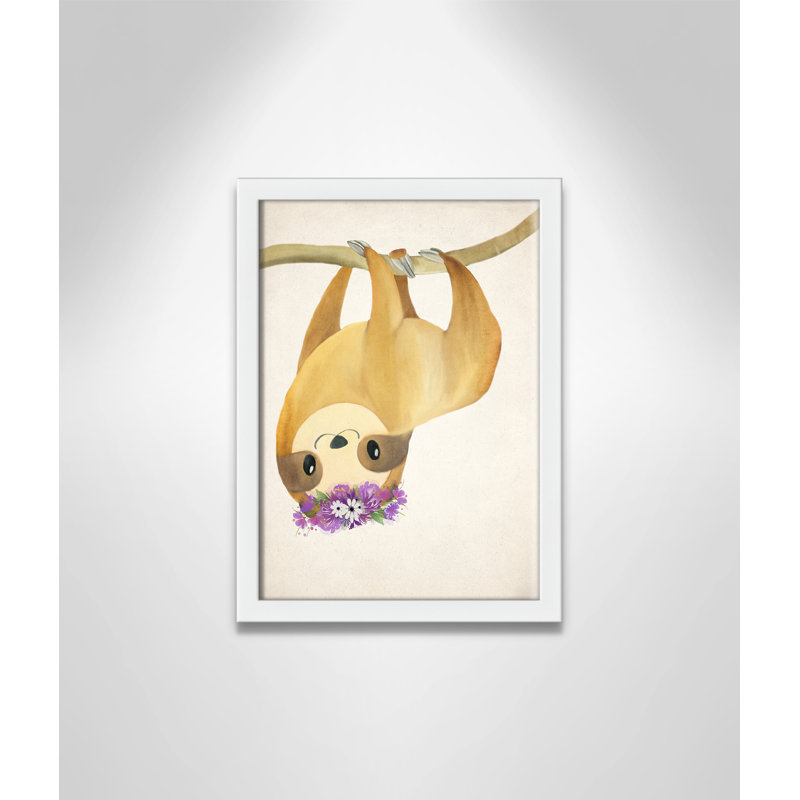 Sloth floral 2, H 15 po x l 11 po x P 1,19 po, Encadré de boîte blanc