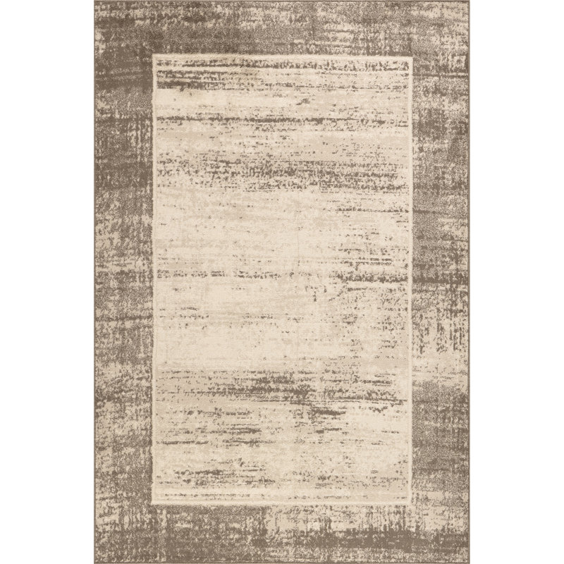 Tapis à bordure rétro Suleman, Rectangle de 5 pi x 8 pi