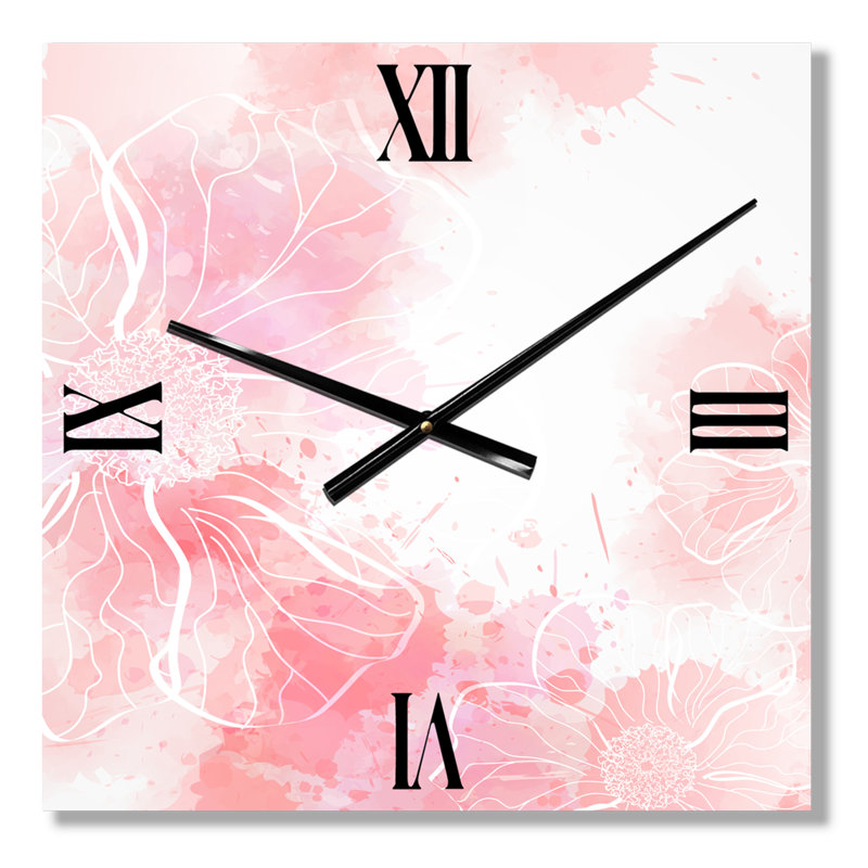 Horloge murale fleurs abstraites I, Moyen