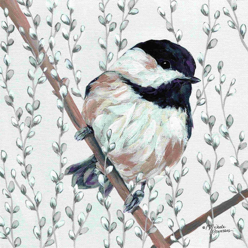 Petite mésange 2886601, H 30 po x l 30 po, Oui, Cadre photo noyer