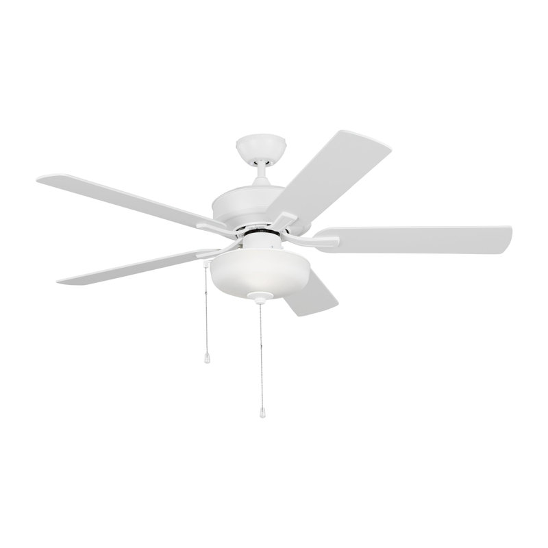 Ventilateur de plafond de 52 po avec éclairage à DEL, Blanc mat, Blanc mat