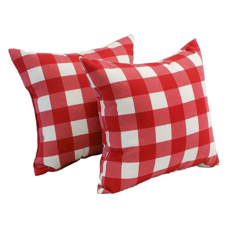Plaid Outdoor Reversible Throw Pillow