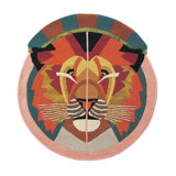 Hand Tufted Geometric Area Rug in Orange/Teal/Pink/Gold