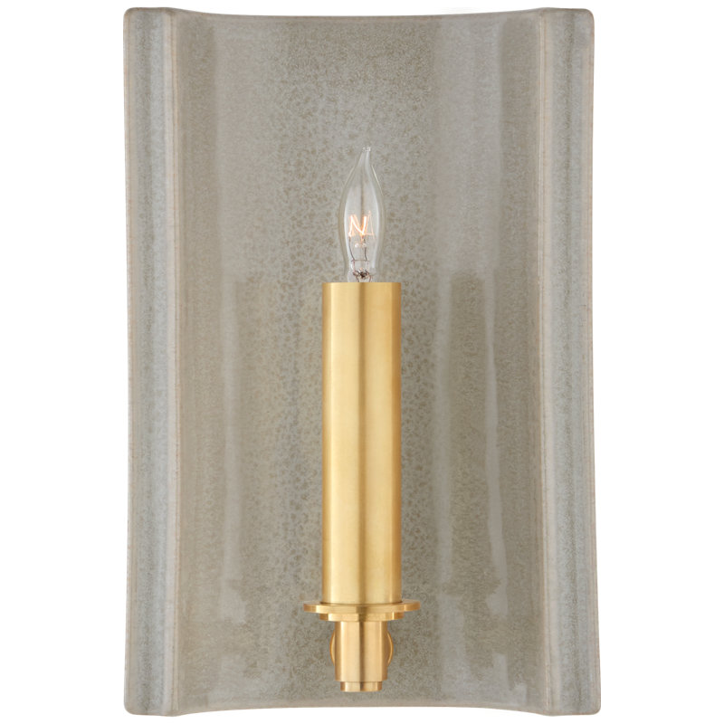 Christopher Spitzmiller Leeds Small Rectangle Sconce, Shellish Gray