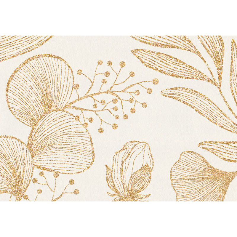 Beesley Floral Vinyl Machine Printed Area Rug, Rectangle 140 x 200cm