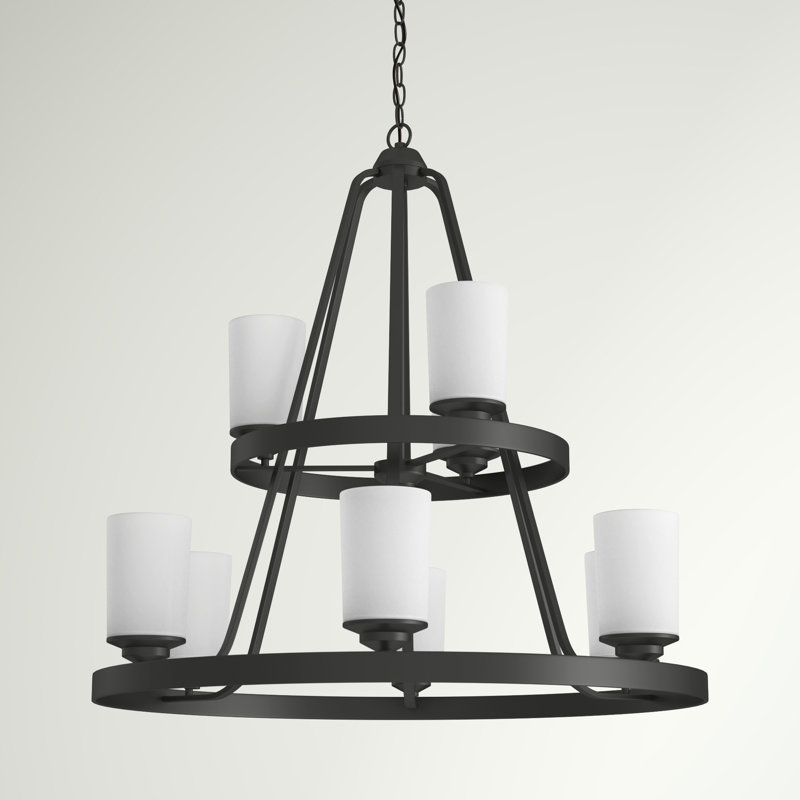 Kemal Nine Light Chandelier from Generation Lighting , Midnight Black, Not Energy Star, No