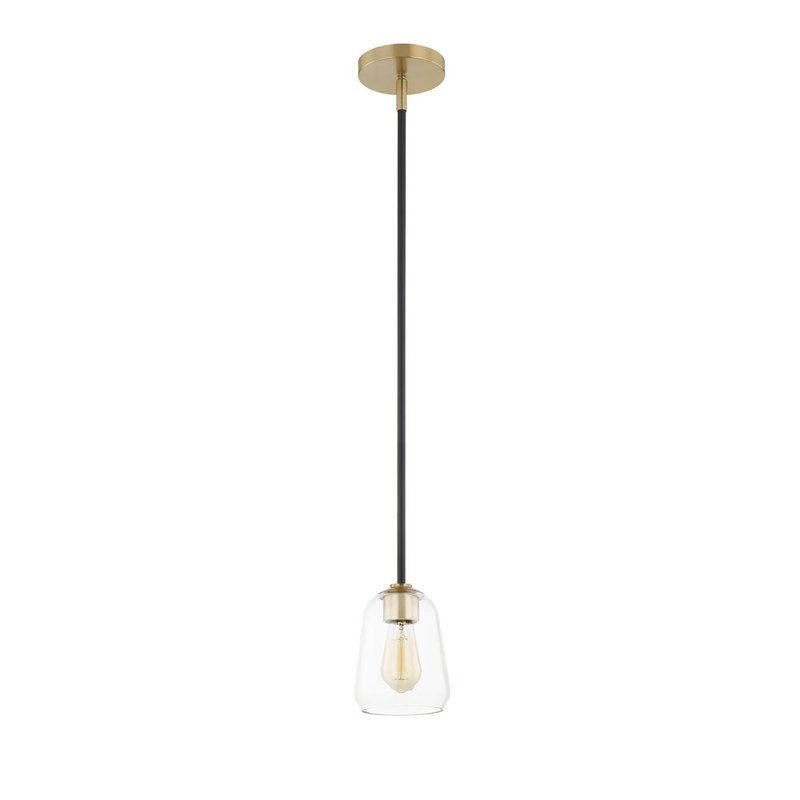 Luminaire suspendu simple 1 lumière noir / laiton Azaylee