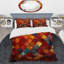 Ensemble de housse de couette à carreaux abstraits orange et jaune Elegance-101243618