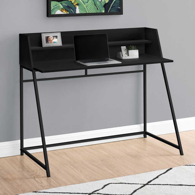 Bureau à domicile Neni, stratifié pierre 47 po, tablette, H 39,25 po x l 47,25 po x P 23,75 po, Noir, Noir