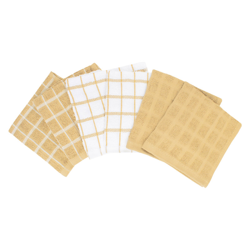 Cotton Plaid Dish Cloth Kitchen Towel, Straw
