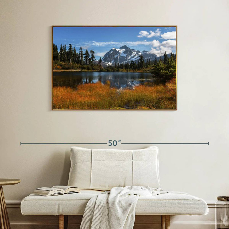 Reflection Of Mt. Shuksan, Floating Frame Gold, 40" X 27"