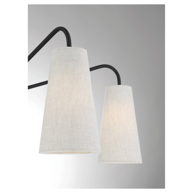 Cher 5-Light Chandelier, Black, Off White/Brown Flecks