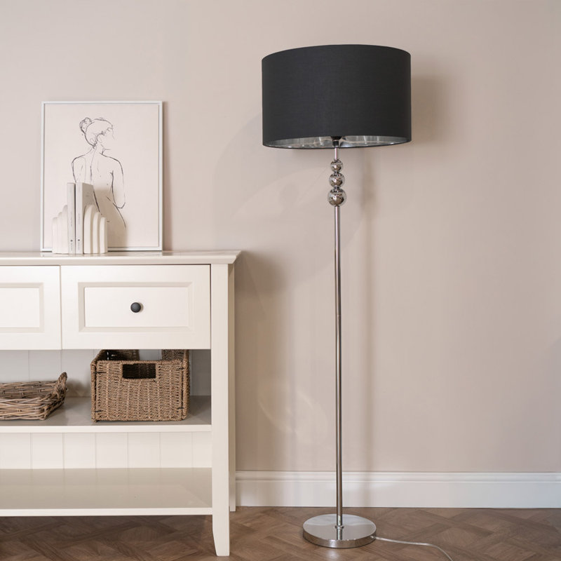 Dawsin 145cm Traditional Floor Lamp, Yes, Matte, Black