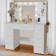 110cm Dressing Table With Power Outlet And Dryer Hook Modern Bulb Light Makeup Vanity