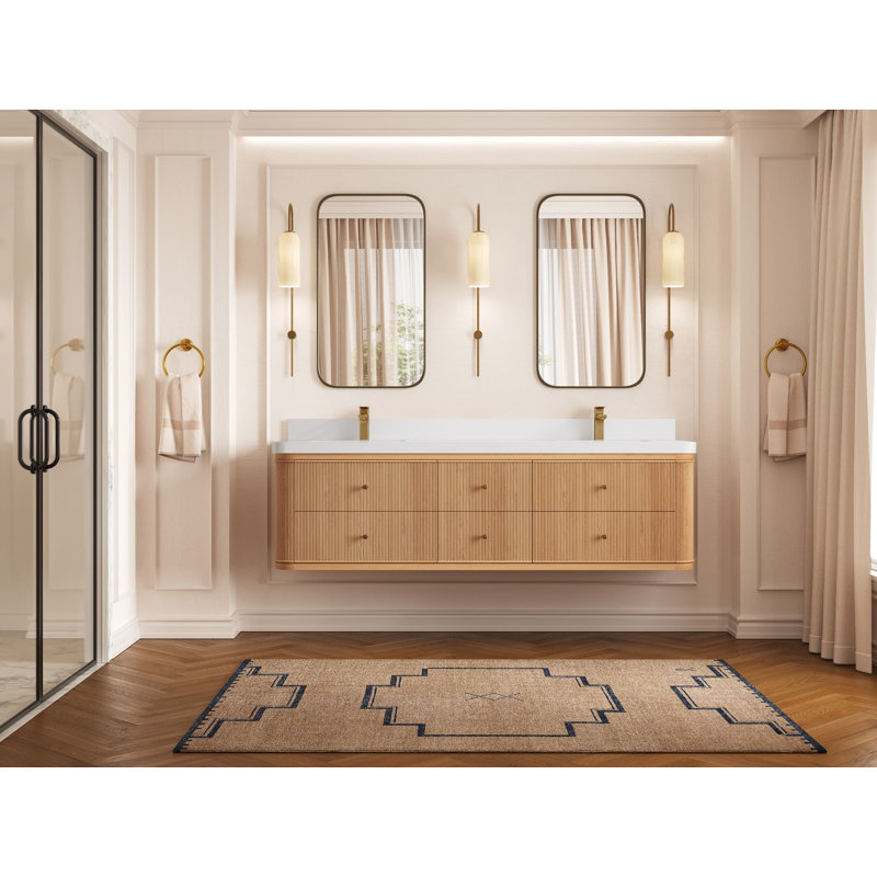 Chêne flottant Hampton X P 22 po De salle de bain D Quartz blanc