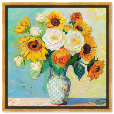 Sunshine Vase Canvas Flower Vase Glam Wall Art by Art Remedy