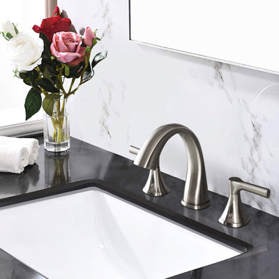 Widespread Two Handle Vanity Faucet With 3 Hole And Brushed Nickel - Easy Upgrade, Precise Volume Control Diy, Water