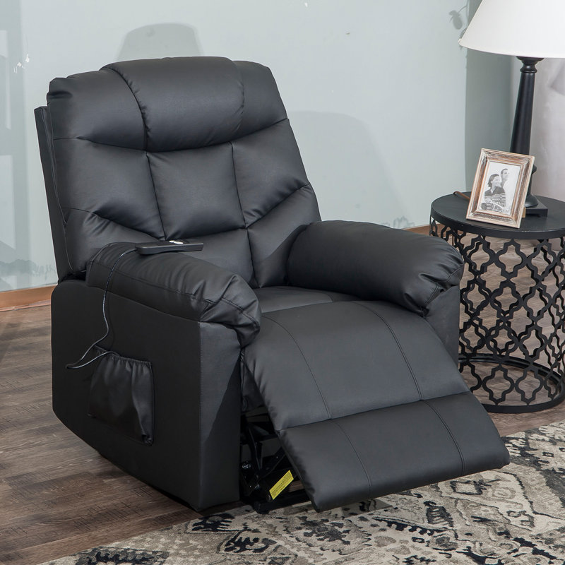 Fauteuil inclinable électrique lissée 33,5 po Liam, Noir