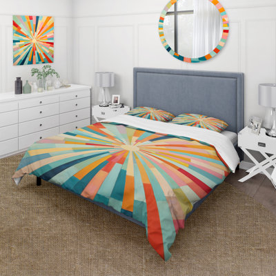 Colourful Mid Century Optical Serenade III - Abstract Midcentury Duvet Cover Set