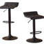 Paire de tabourets de bar pivotants en cuir reconstitué noir - hauteur réglable pour une utilisation confortable 2 avec espaces polyvalents