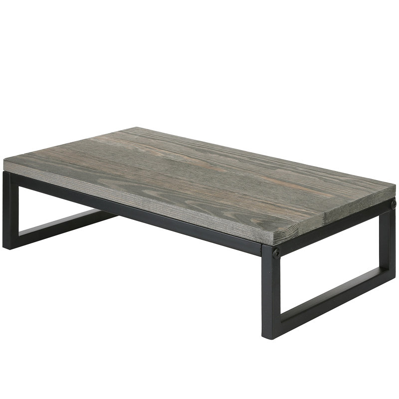 Solid Wood Computer Riser Monitor Stand, Grey