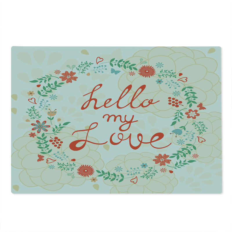 Ambesonne Saying Cutting Board Large Size Hello My Love Typography Multicolor