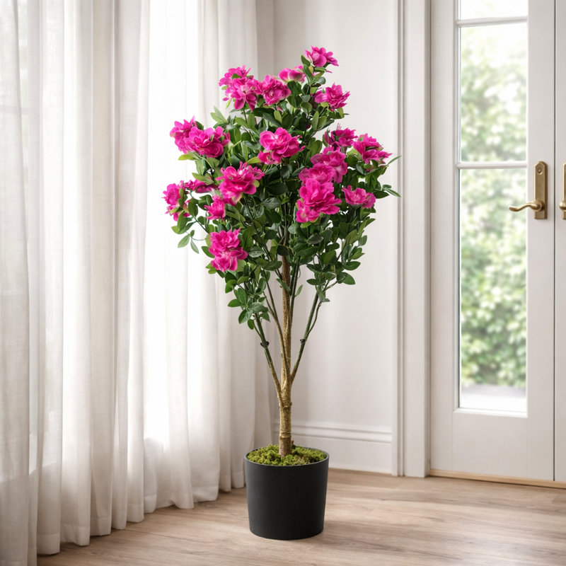 105cm Faux Flowering Plant in Pot Liner