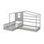 Lit simple en bois avec clôture-417821806