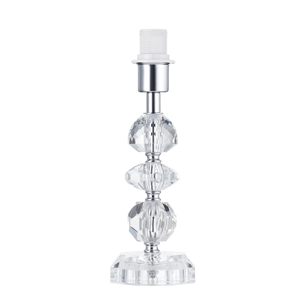 Happy Homewares Unisex Clear Modern Chic K9 Crystal Glass Table Lamp With Metal Base With Faceted Moulds 26Cm - Image 3