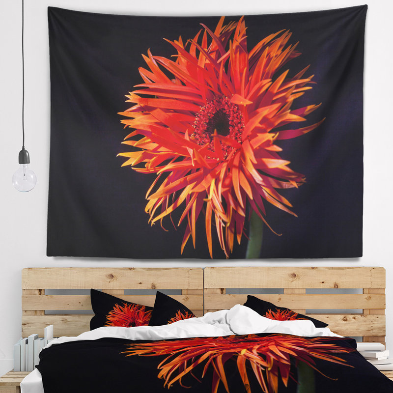 Tapisserie aquarelle en cascade spider gerbera, H 78 po x l 92 po