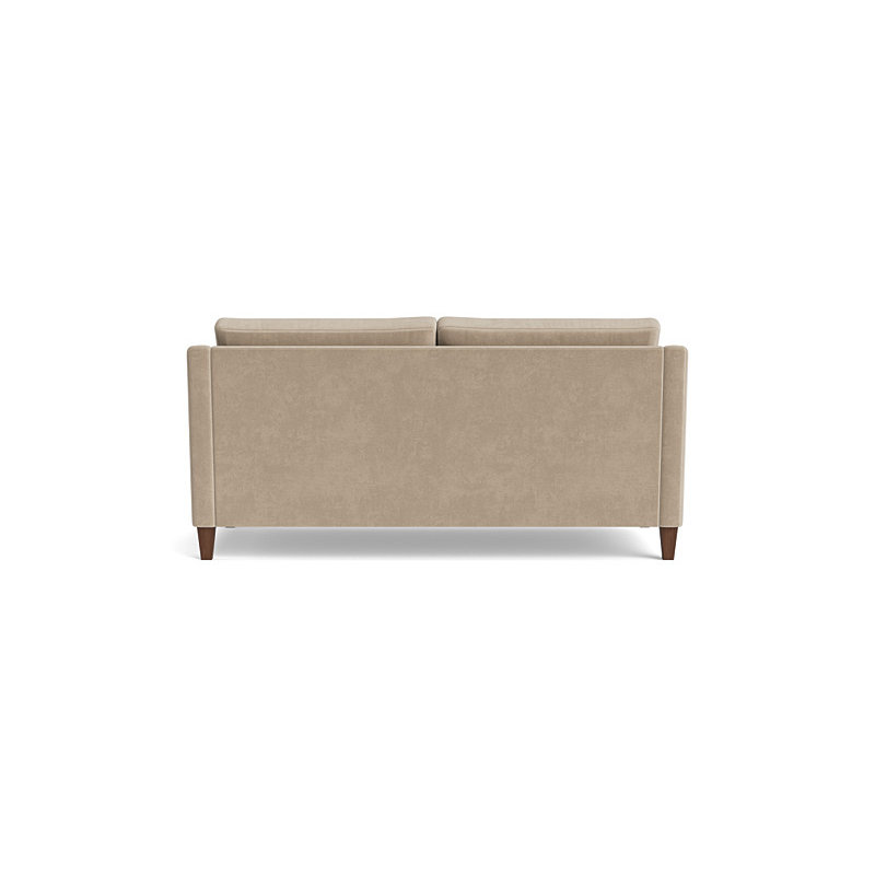 Vera Loveseat (70"), Walnut Finish (Angled), Velvet - Beige
