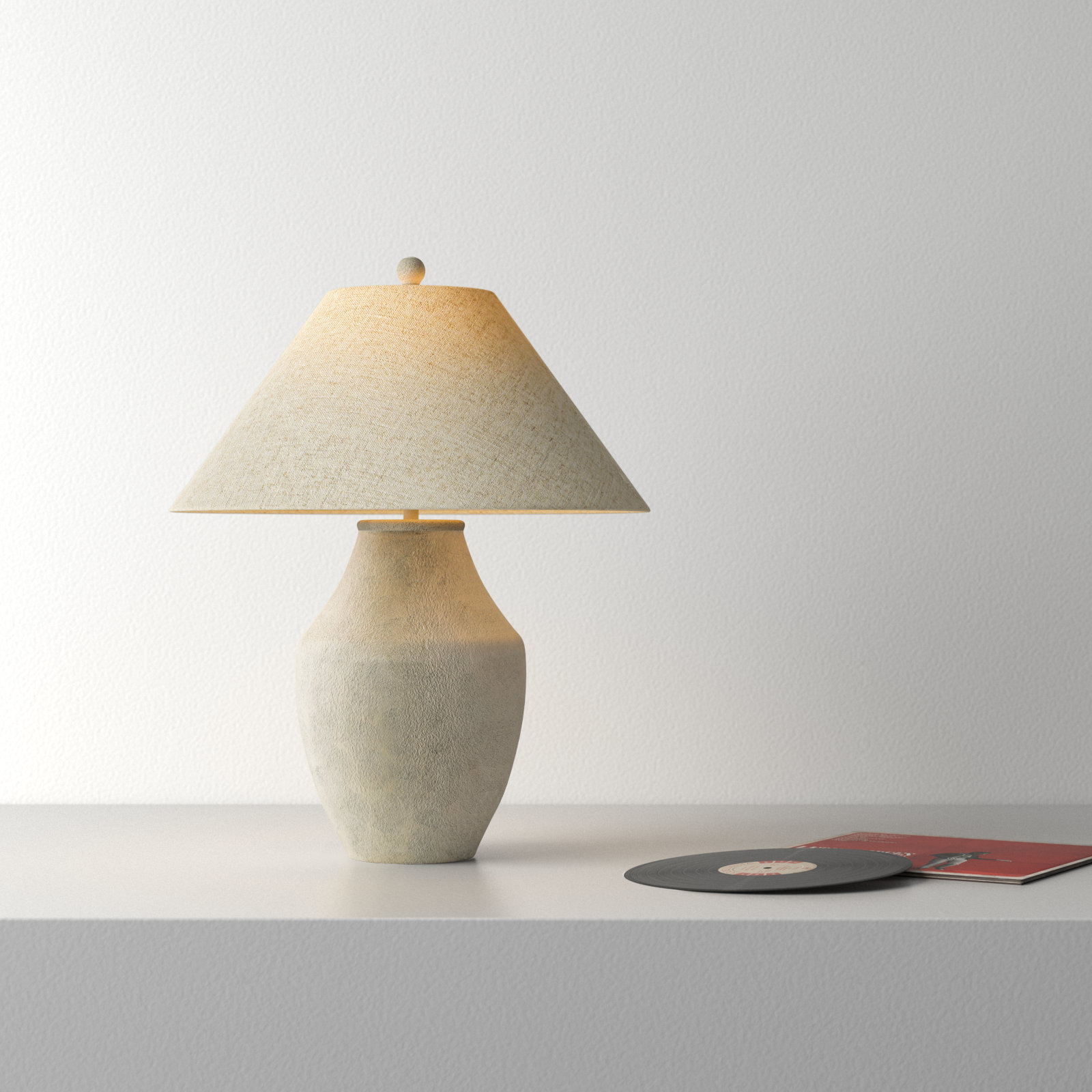 Batavia Ceramic Table Lamp, Wheat, Beige